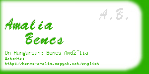 amalia bencs business card